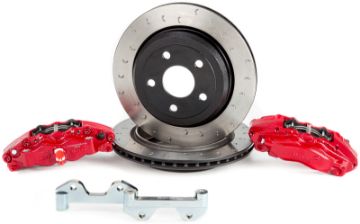 Picture of Alcon 2007+ Jeep JK-JL 330x22mm Rotors 4-Piston Red Calipers Rear Brake Kit (Includes Brake Lines)