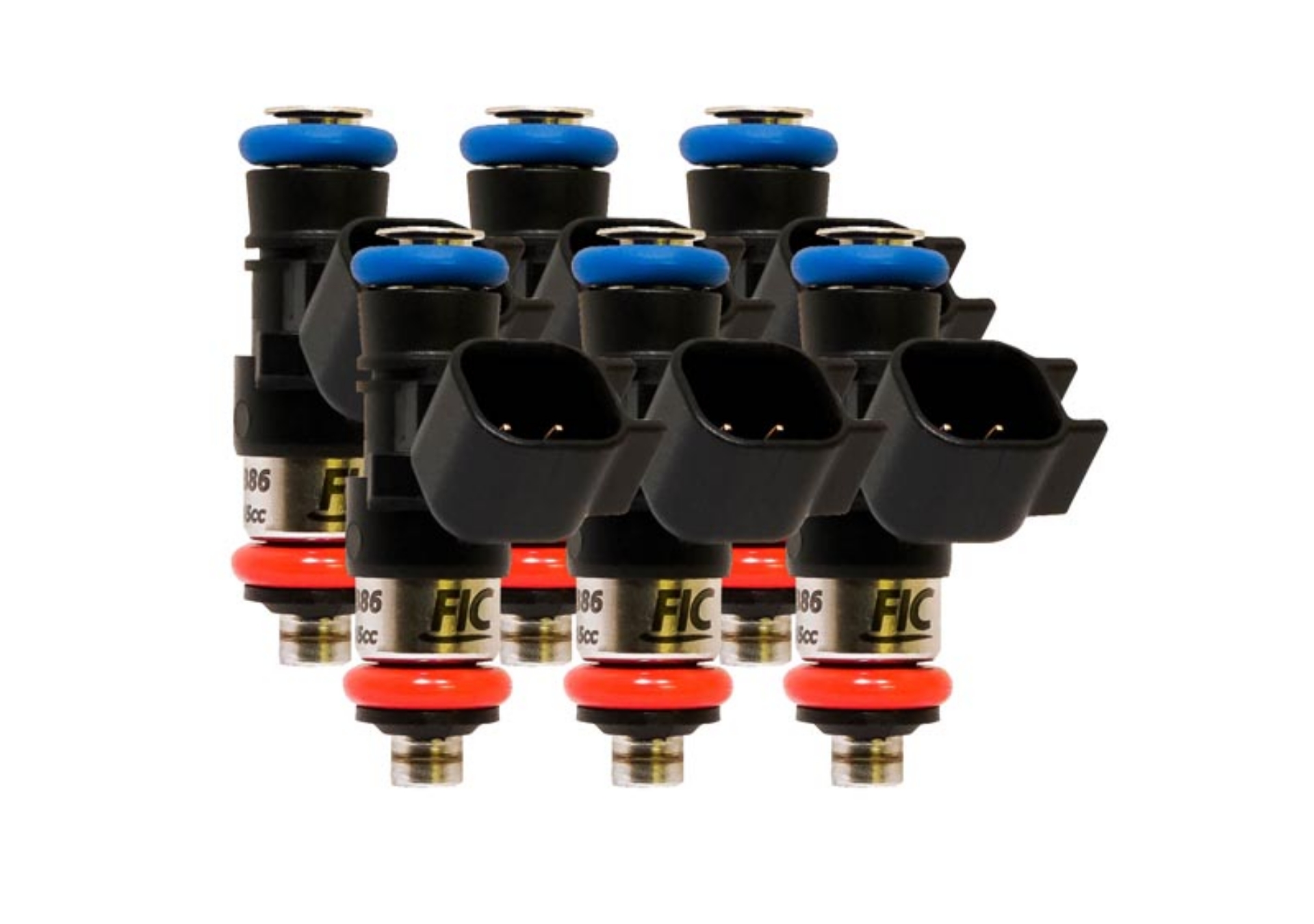 Picture of FIC850cc (94 lbs/hr at OE 58 PSI fuel pressure) FIC Fuel Injector Clinic Injector Set for Jeep 3.6L V6 engines (High-Z) Previously 770cc