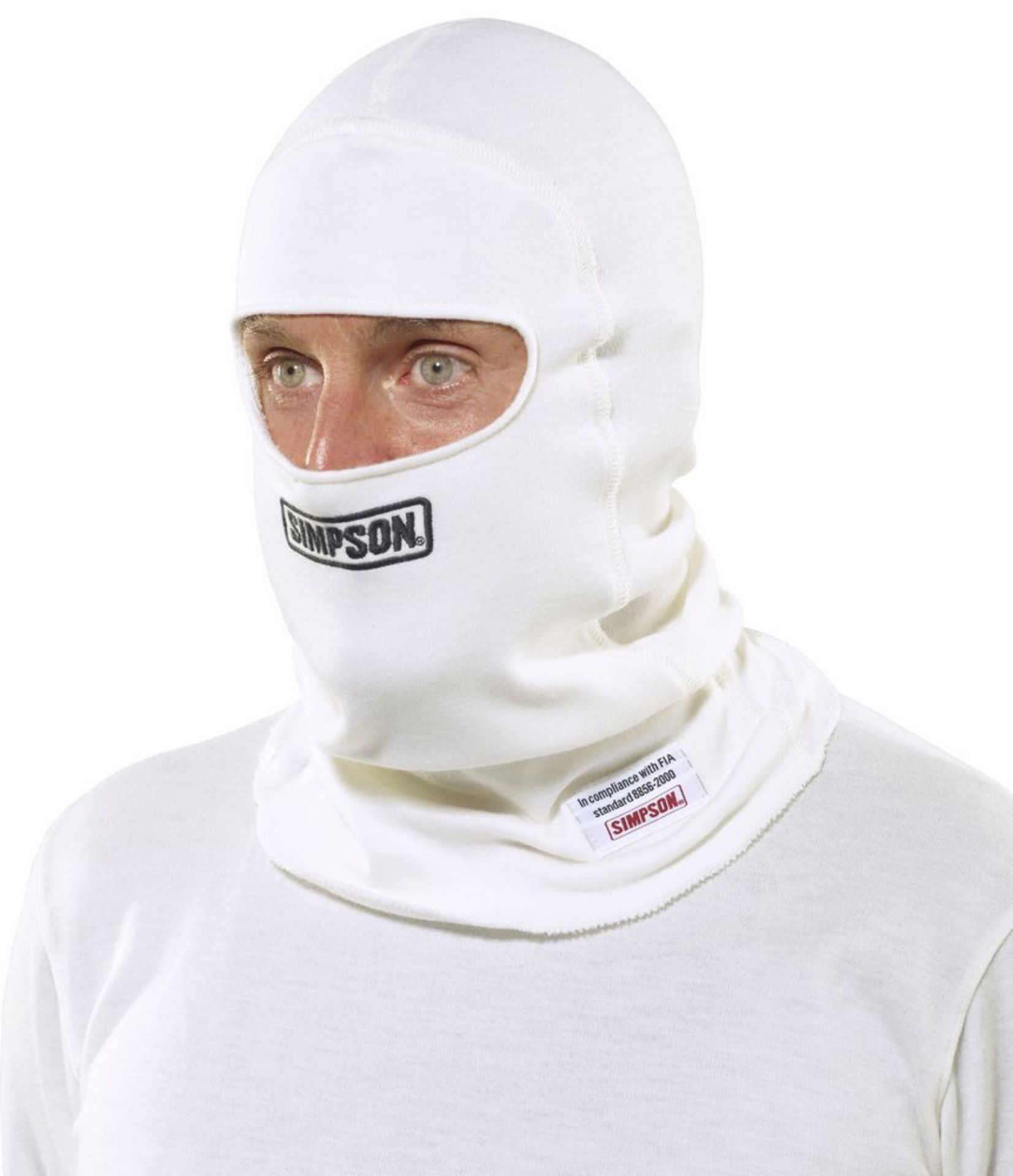 Picture of Nomex Head Sock White Single Eyeport