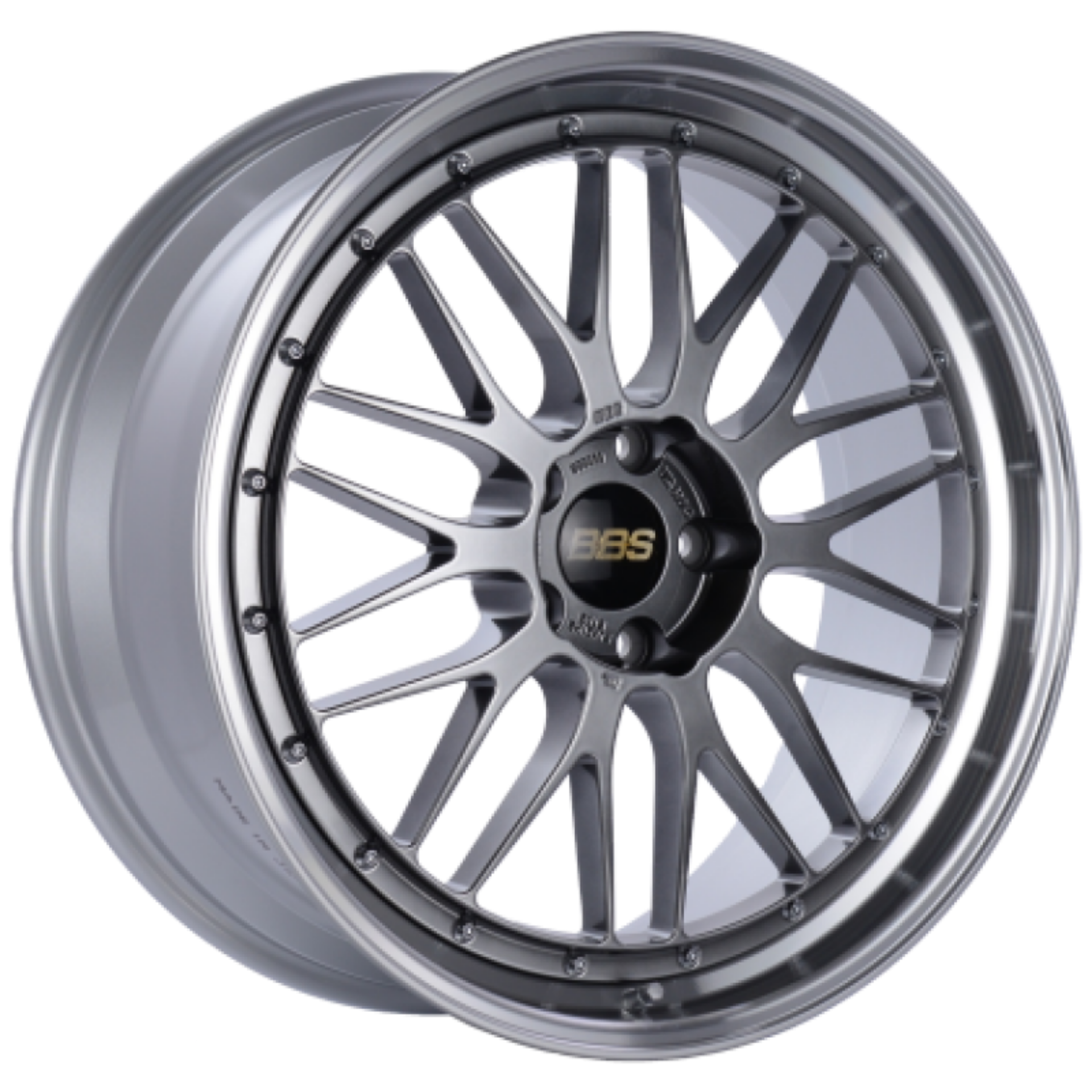 Picture of BBS LM 18x8.5 5x112 ET38 Diamond Black Center / Diamond Cut Lip Wheel PFS/Clip Required