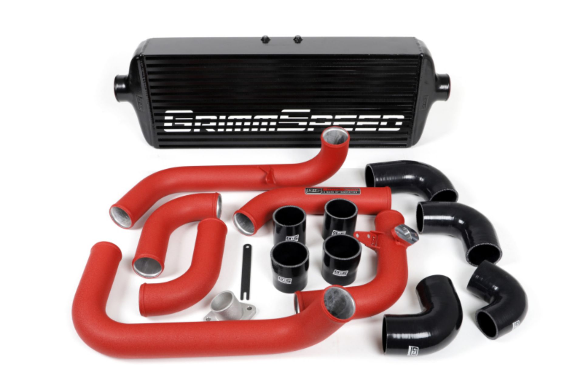 Picture of GrimmSpeed 2008-2014 Subaru WRX Front Mount Intercooler Kit Black Core / Red Pipe