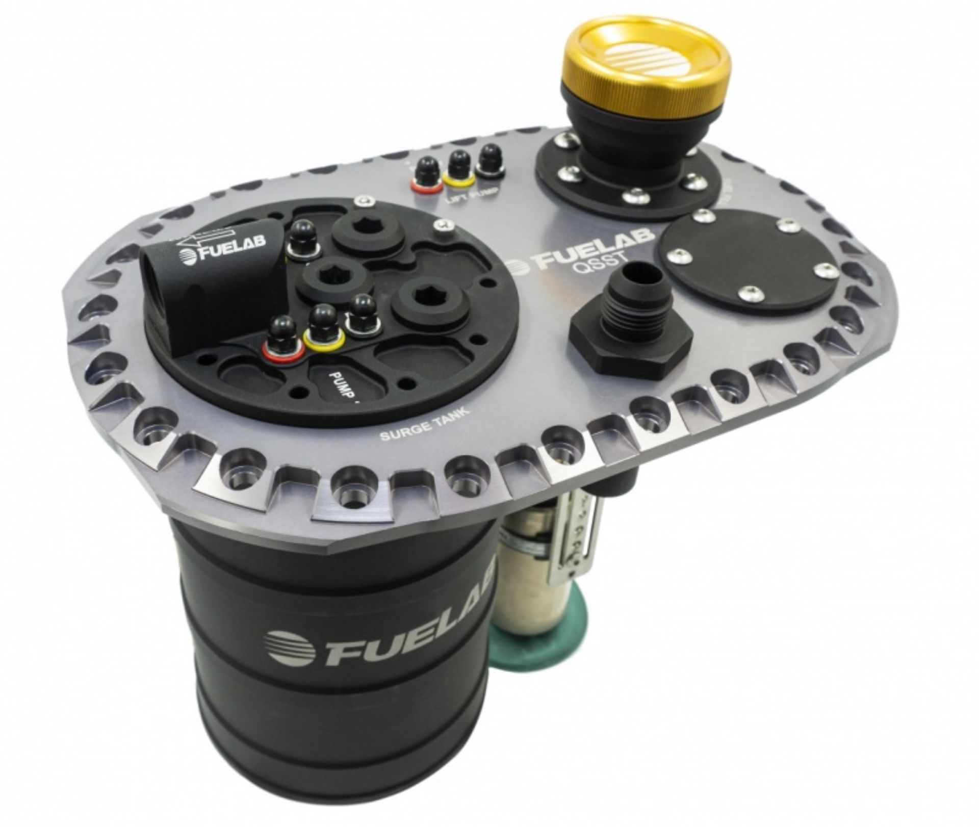 Picture of Fuelab Quick Service Surge Tank w-No Lift Pump & Dual 500LPH Brushless Pumps w-Controller - Titanium