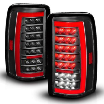 Picture of ANZO 00-06 Chevrolet Tahoe - GMC Yukon Full LED Taillights w- Lightbar Black Housing-Clear Lens