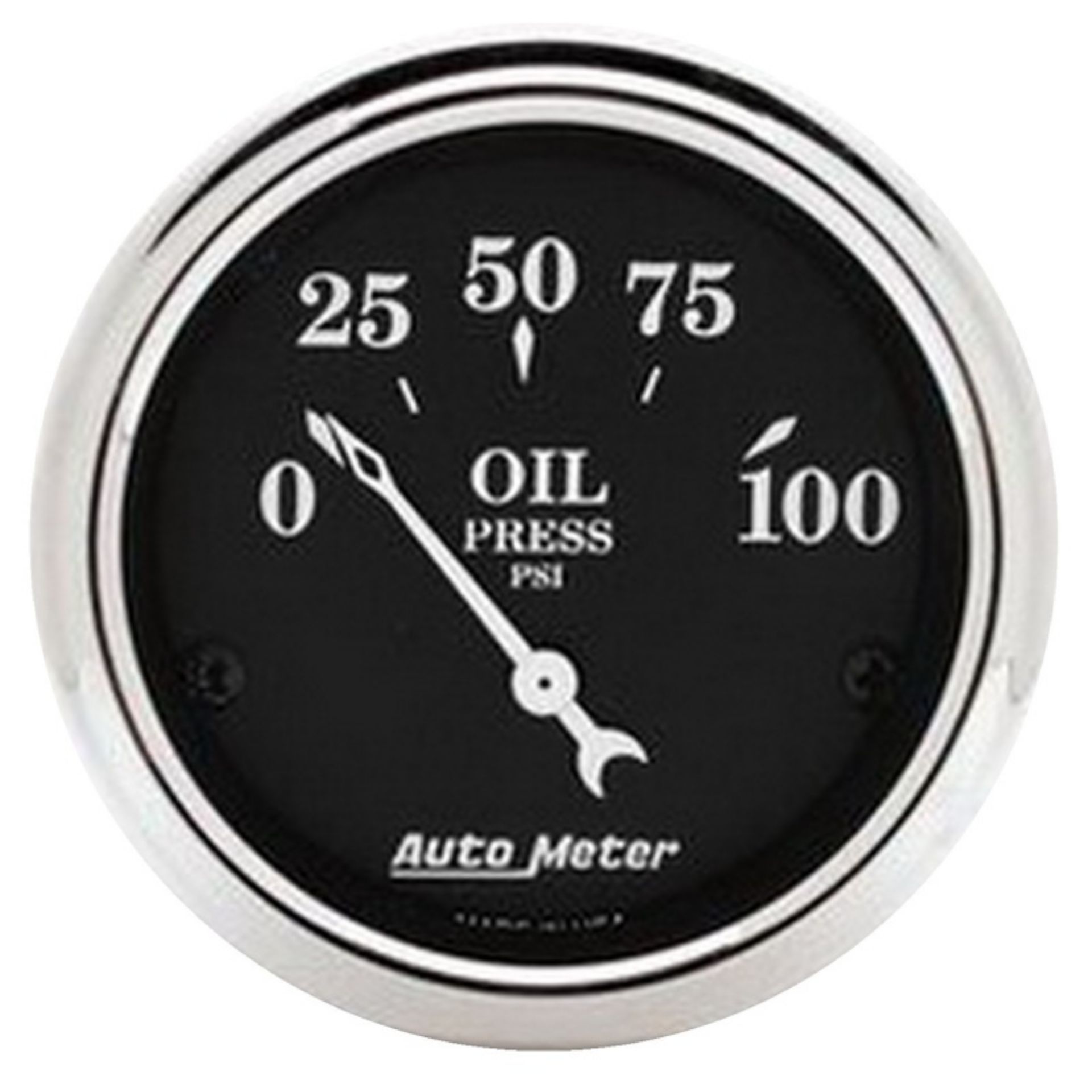 Picture of Autometer 2 1-16in 100PSI Old Tyme Black Electric Oil Pressure Gauge