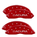 Picture of MGP 4 Caliper Covers Engraved Front & Rear Acura Red finish silver ch