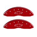 Picture of MGP 4 Caliper Covers Engraved Front & Rear Bowtie Red finish silver ch