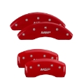 Picture of MGP 4 Caliper Covers Engraved Front & Rear Acura Red finish silver ch