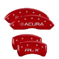 Picture of MGP 4 Caliper Covers Engraved Front & Rear Acura Red finish silver ch