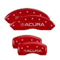 Picture of MGP 4 Caliper Covers Engraved Front & Rear Acura Red finish silver ch