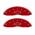 Picture of MGP 4 Caliper Covers Engraved Front & Rear Bowtie Red finish silver ch