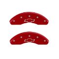 Picture of MGP 4 Caliper Covers Engraved Front & Rear Bowtie Red finish silver ch