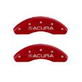 Picture of MGP 4 Caliper Covers Engraved Front & Rear Acura Red finish silver ch