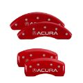 Picture of MGP 4 Caliper Covers Engraved Front & Rear Acura Red finish silver ch