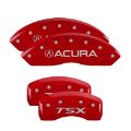 Picture of MGP 4 Caliper Covers Engraved Front & Rear Acura Red finish silver ch