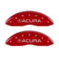 Picture of MGP 4 Caliper Covers Engraved Front & Rear Acura Red finish silver ch