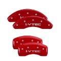 Picture of MGP 4 Caliper Covers Engraved Front & Rear Acura Red finish silver ch