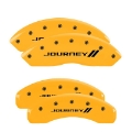 Picture of MGP 4 Caliper Covers Engraved Front & Rear Bowtie Yellow finish black ch