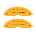 Picture of MGP 4 Caliper Covers Engraved Front & Rear Avalanche Yellow finish black ch