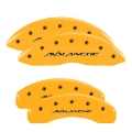 Picture of MGP 4 Caliper Covers Engraved Front & Rear Avalanche Yellow finish black ch