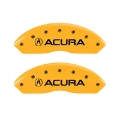 Picture of MGP 4 Caliper Covers Engraved Front & Rear Acura Yellow finish black ch