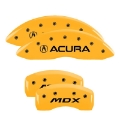 Picture of MGP 4 Caliper Covers Engraved Front & Rear Acura Yellow finish black ch