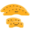 Picture of MGP 4 Caliper Covers Engraved Front & Rear Acura Yellow finish black ch