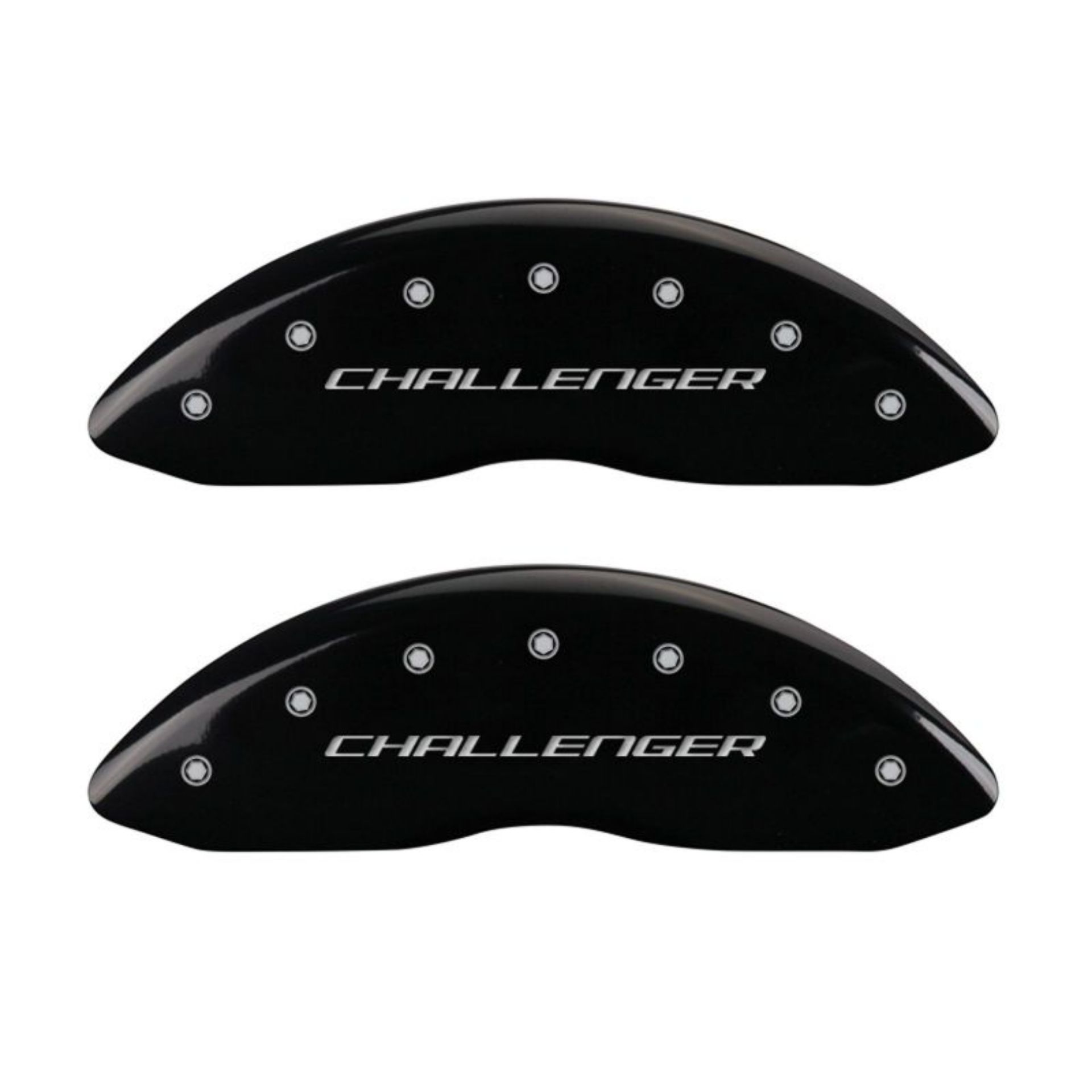 Picture of MGP 4 Caliper Covers Engraved Front & Rear Block-Challenger Black finish silver ch