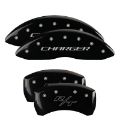 Picture of MGP 4 Caliper Covers Engraved Front & Rear Block-Challenger Black finish silver ch