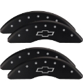 Picture of MGP 4 Caliper Covers Engraved Front & Rear Bowtie Black finish silver ch