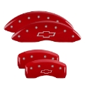 Picture of MGP 4 Caliper Covers Engraved Front & Rear Bowtie Red finish silver ch