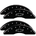 Picture of MGP 4 Caliper Covers Engraved Front & Rear Bowtie Black finish silver ch