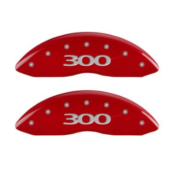 Picture of MGP 4 Caliper Covers Engraved Front & Rear 300 Red finish silver ch