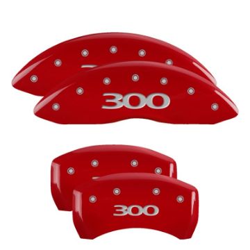 Picture of MGP 4 Caliper Covers Engraved Front & Rear 300 Red finish silver ch