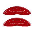 Picture of MGP 4 Caliper Covers Engraved Front & Rear Block-Challenger Red finish silver ch