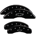 Picture of MGP 4 Caliper Covers Engraved Front & Rear Bowtie Black finish silver ch