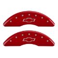 Picture of MGP 4 Caliper Covers Engraved Front & Rear Bowtie Red finish silver ch