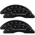 Picture of MGP 4 Caliper Covers Engraved Front & Rear Bowtie Black finish silver ch