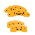 Picture of MGP 4 Caliper Covers Engraved Front & Rear Acura Yellow finish black ch