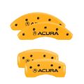 Picture of MGP 4 Caliper Covers Engraved Front & Rear Acura Yellow finish black ch