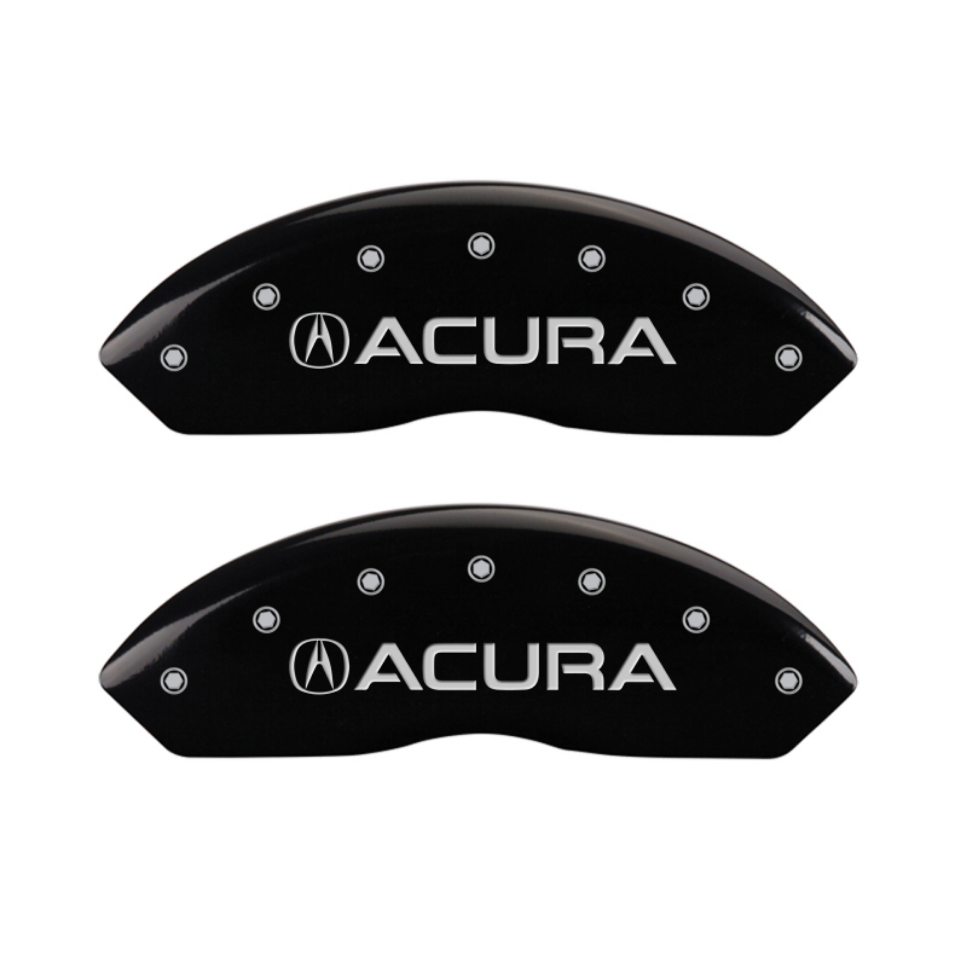 Picture of MGP 4 Caliper Covers Engraved Front & Rear Acura Black finish silver ch