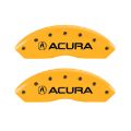 Picture of MGP 4 Caliper Covers Engraved Front & Rear Acura Yellow finish black ch