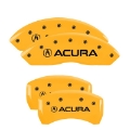 Picture of MGP 4 Caliper Covers Engraved Front & Rear Acura Yellow finish black ch