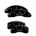 Picture of MGP 4 Caliper Covers Engraved Front & Rear Bowtie Black finish silver ch