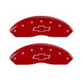 Picture of MGP 4 Caliper Covers Engraved Front & Rear Bowtie Red finish silver ch