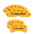 Picture of MGP 4 Caliper Covers Engraved Front & Rear Acura Yellow finish black ch