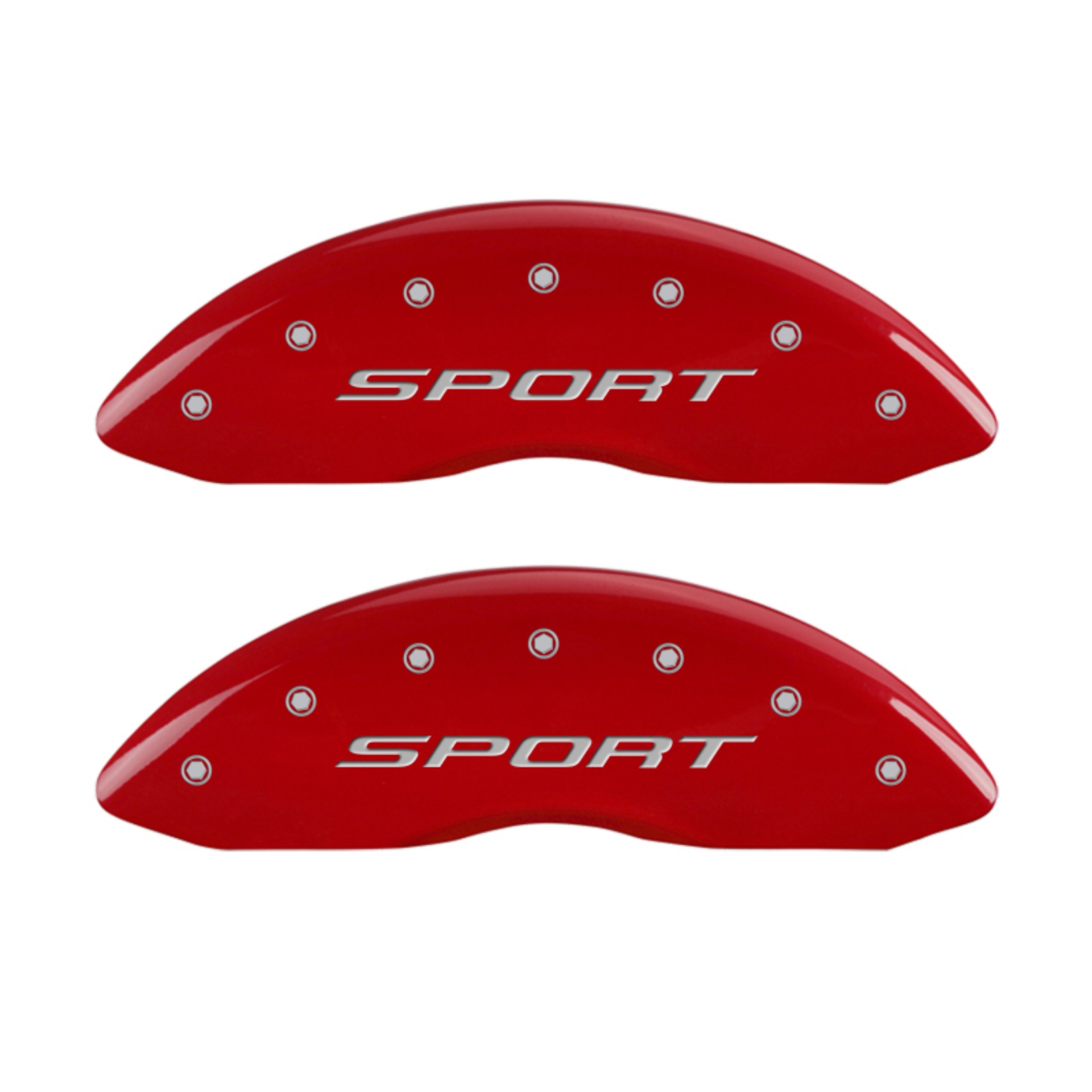 Picture of MGP 4 Caliper Covers Engraved front & Rear 2015-Sport Red finish silver ch