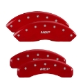 Picture of MGP 4 Caliper Covers Engraved front & Rear 2015-Sport Red finish silver ch