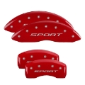 Picture of MGP 4 Caliper Covers Engraved front & Rear 2015-Sport Red finish silver ch