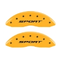 Picture of MGP 4 Caliper Covers Engraved front & Rear 2015-Sport Yellow finish black ch