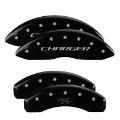 Picture of MGP 4 Caliper Covers Engraved Front & Rear Block-Challenger Black finish silver ch